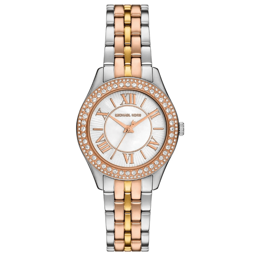 Harlowe Three-Hand Tri-Tone Stainless Steel Women's Watch MK4846