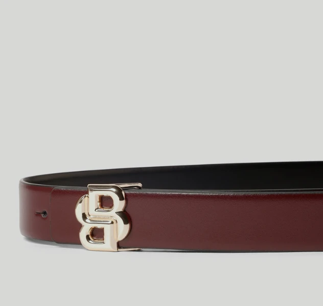 Boss Black Burgundy B Icon Belt 10245669