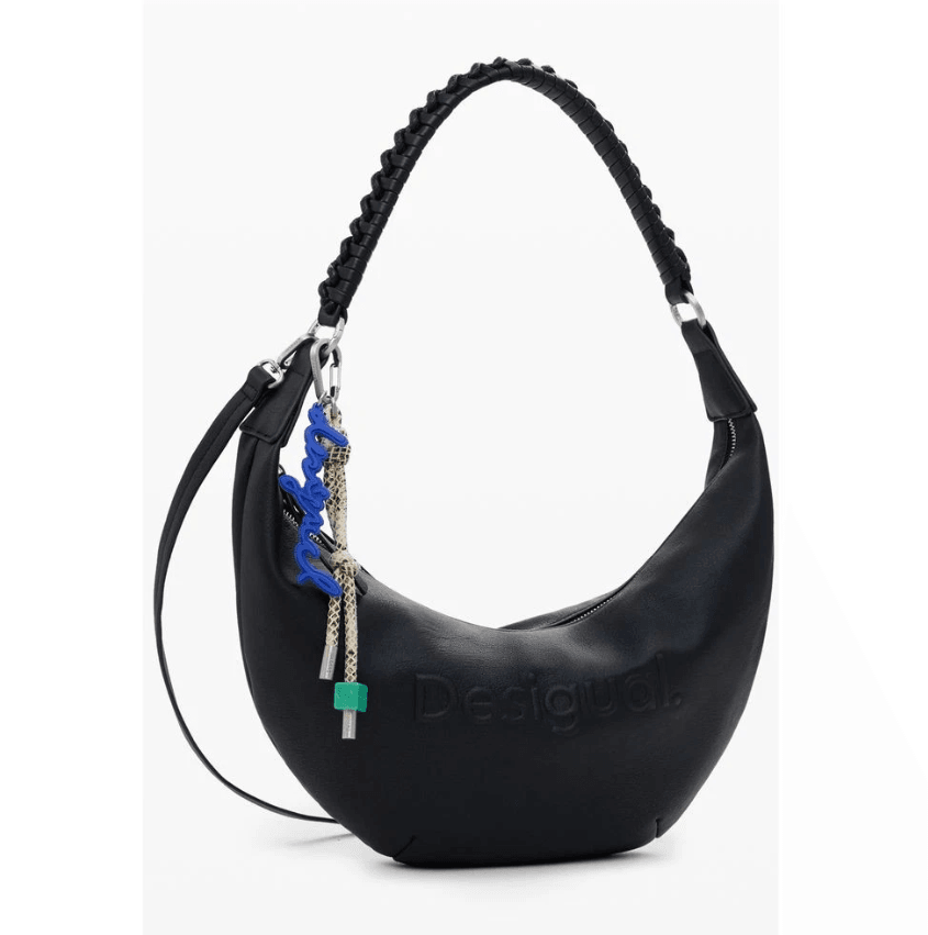 Half Logo Zante Black Shoulder Bag