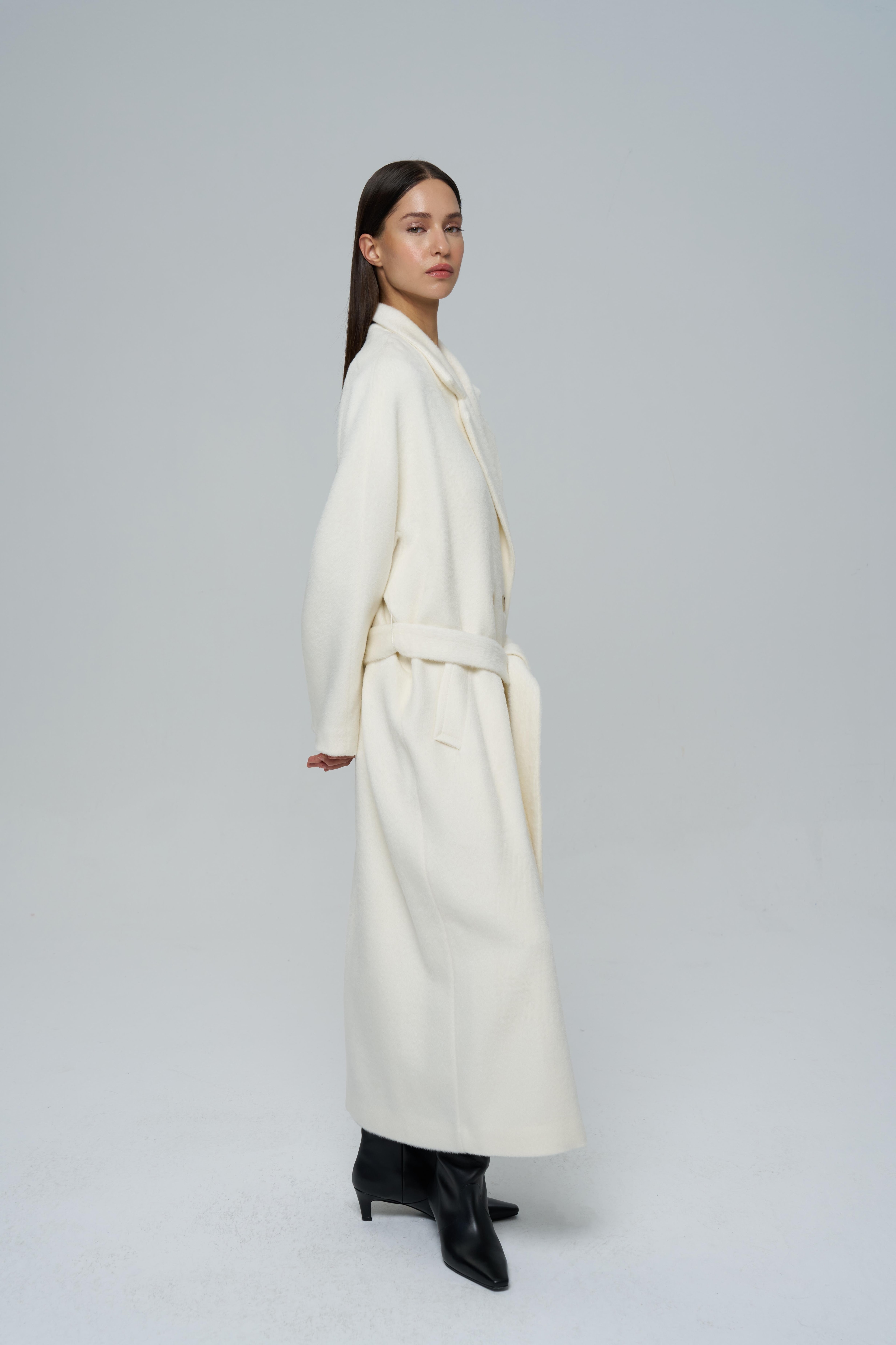 Classic Alpaca Ecru Coat