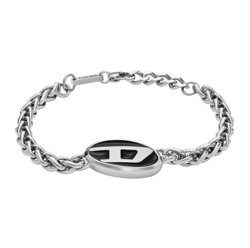 Stainless Steel Black D Logo Unisex Bracelet DJDX1469-040
