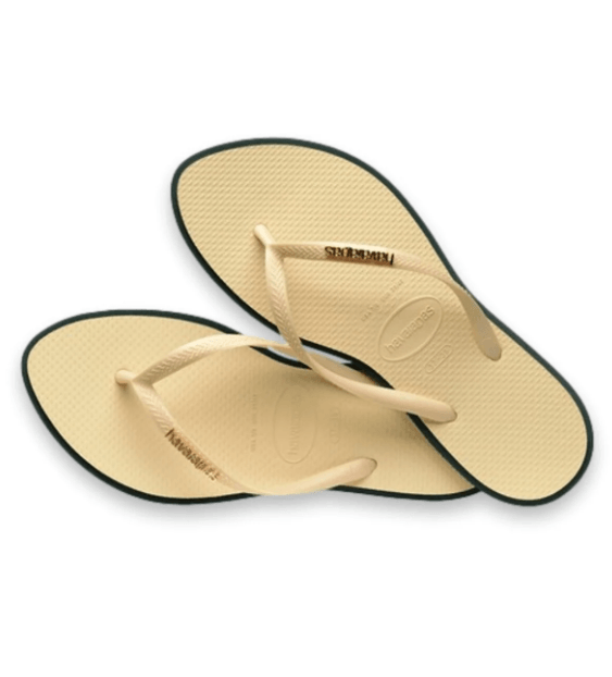 Slim Point Green Beige Slippers