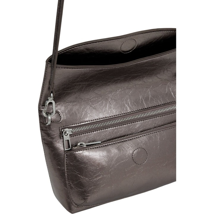 Half Logo Dark Silver Shoulder Bag 