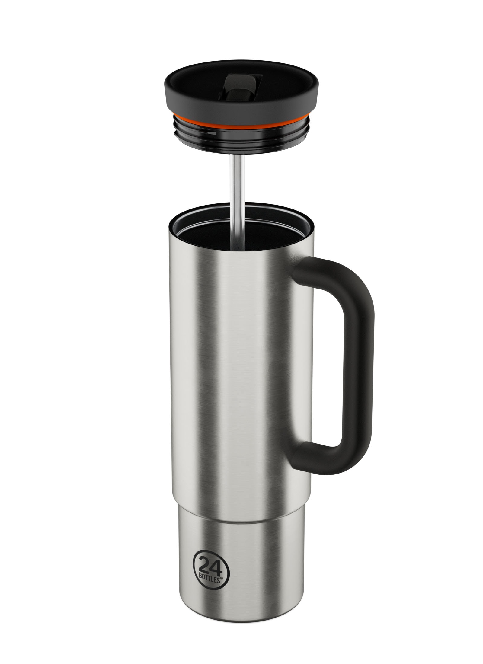 Brushed Steel Straw Cup 800ml 