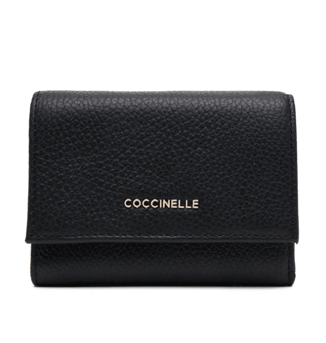 Metallic Soft Leather Black Wallet E2MW511F001