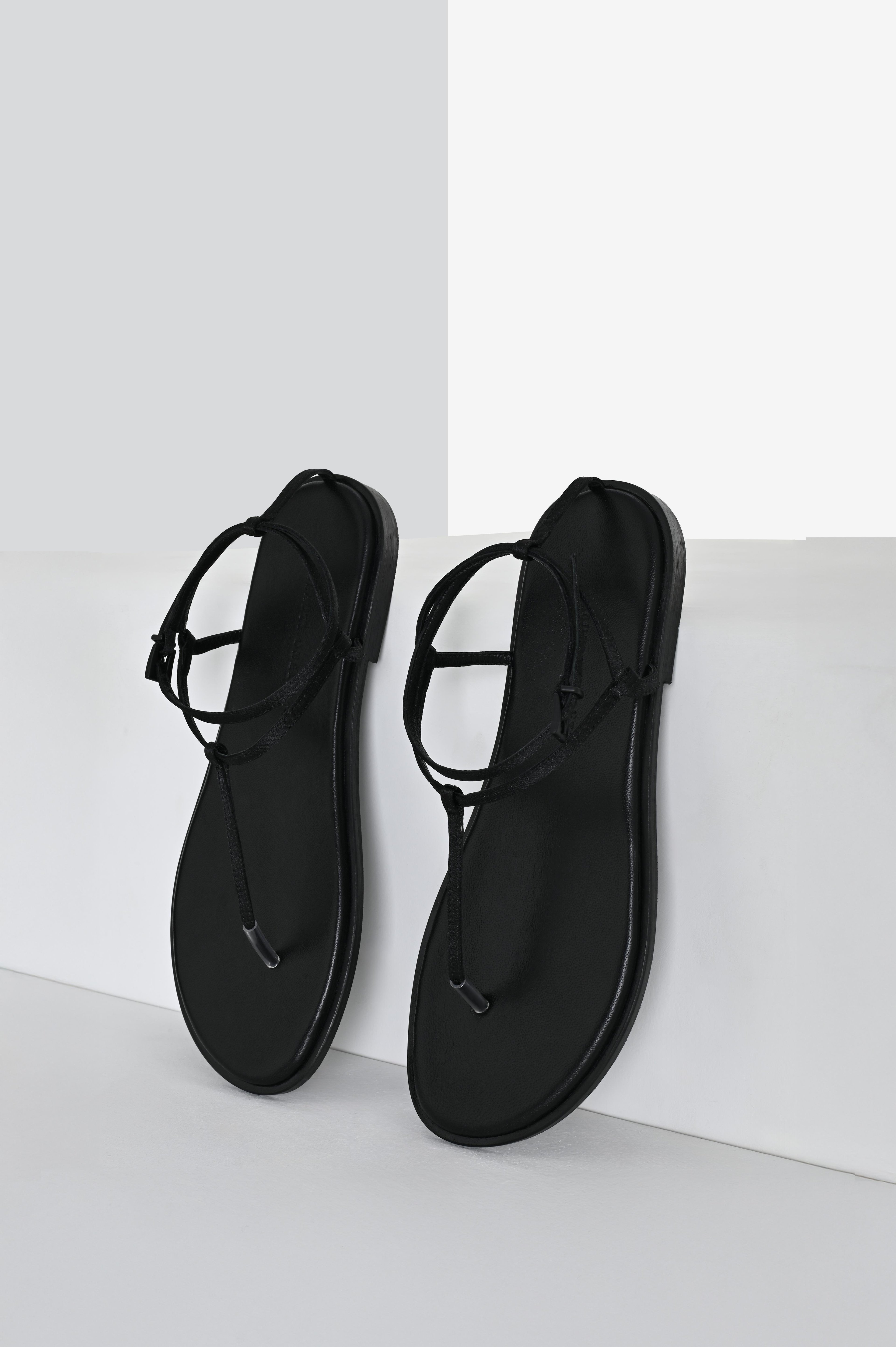 Black Satin Sandals
