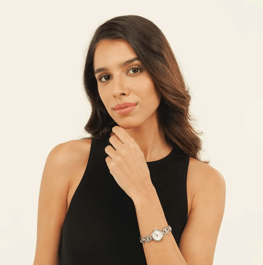 Double B Dressy Silver Stainless Steel Women's Watch HB1502793