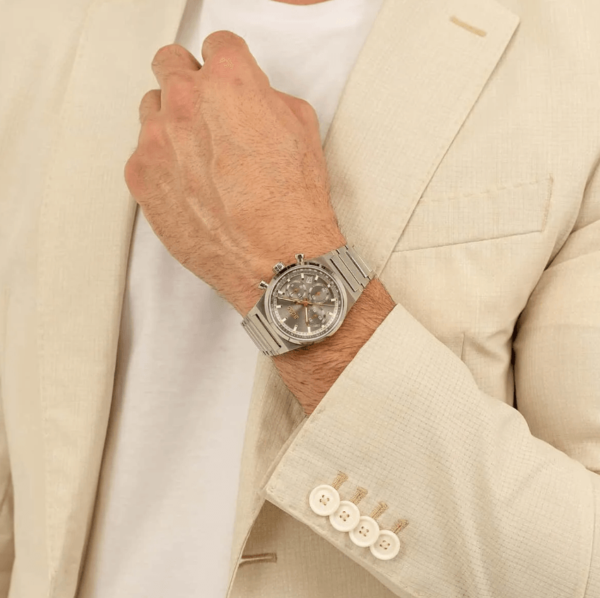 Candor Chronograph Light Grey Stainless Steel Men's Watch HB1514221