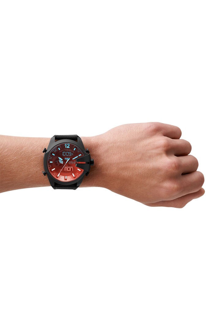 Mega Chief Analog-Digital Black Nylon and Silicone Men's Watch DZ4548 