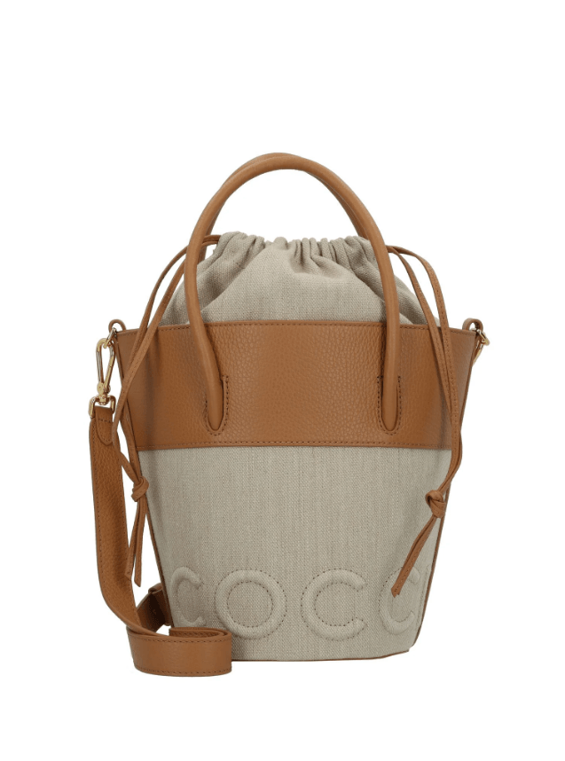 Myrtha Maxi Logo Canvas Brown Bucket Bag E1 S91 23 01 01