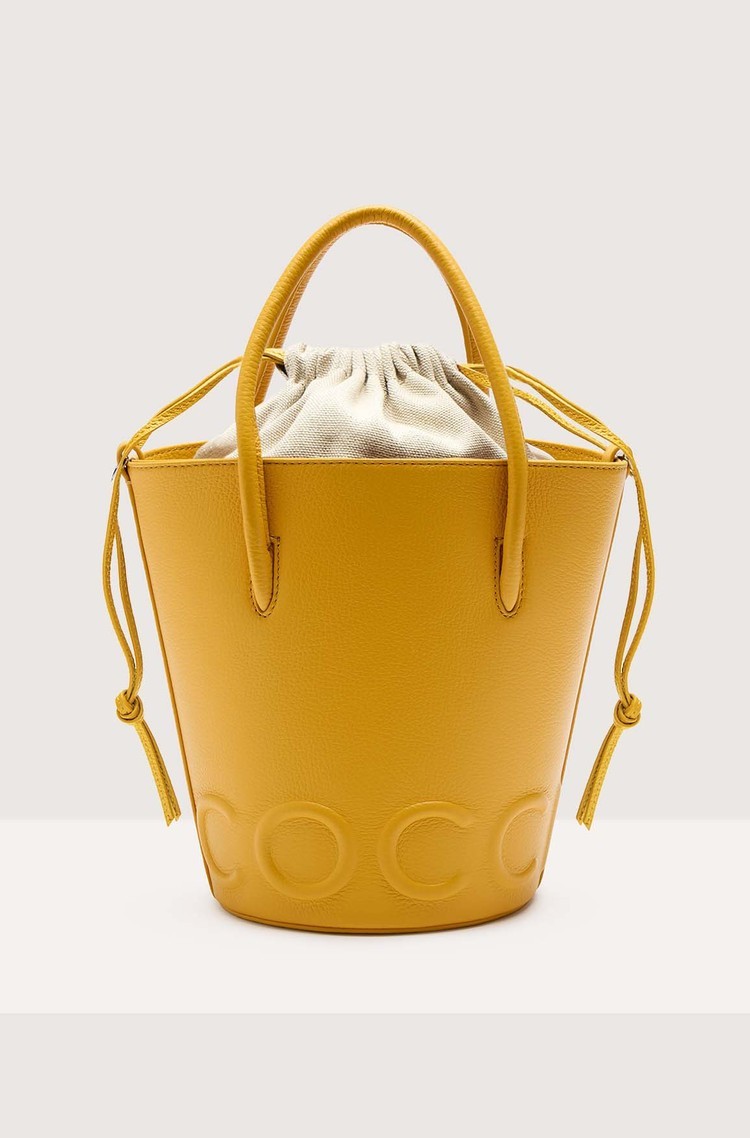 Myrtha Maxi Logo Soleado Yellow Bucket Bag E1 QBB 23 01 01