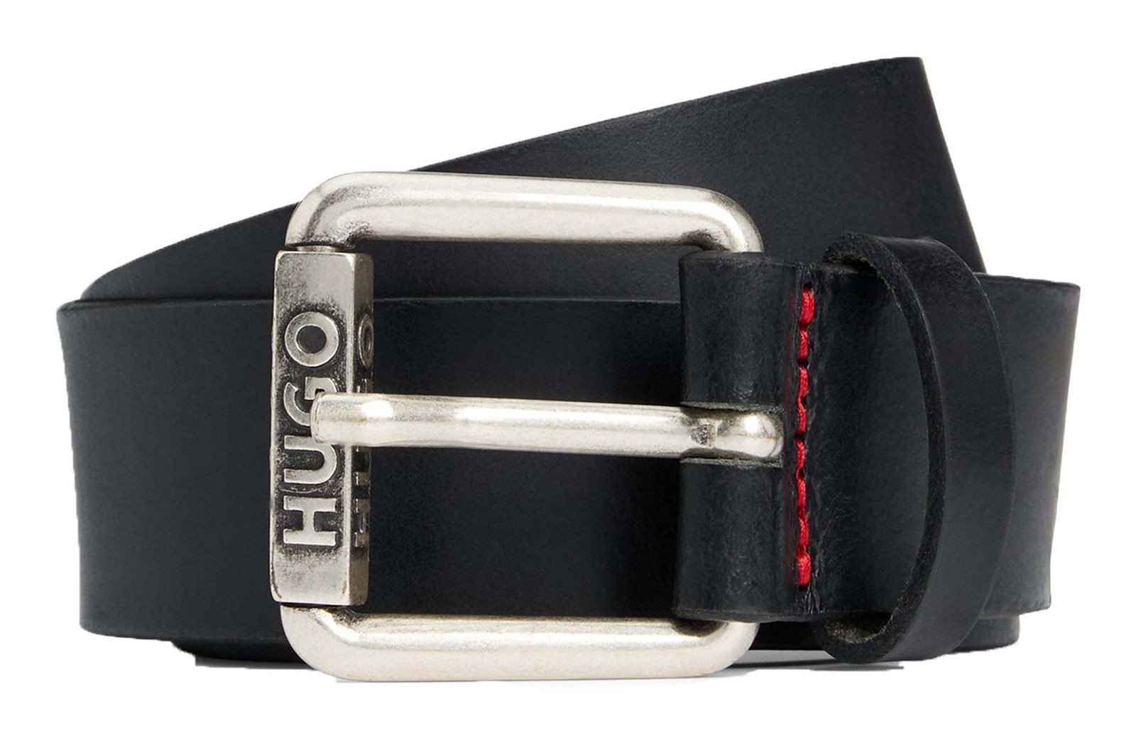 Hugo Red Grimm Black Leather Belt 1020722201
