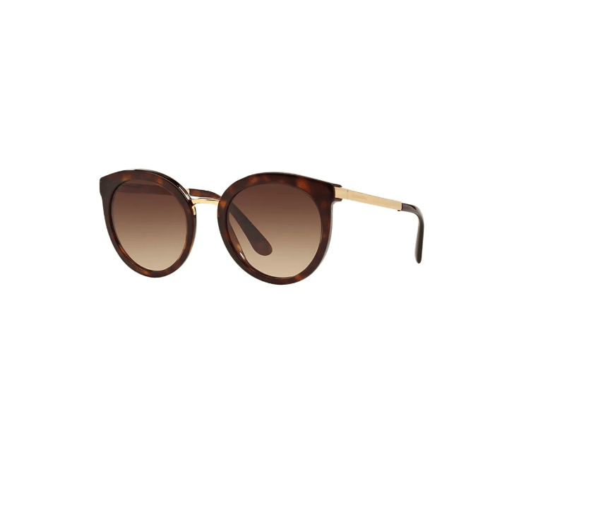 Rounded Brown Gold Metal Sunglasses 0DG4268