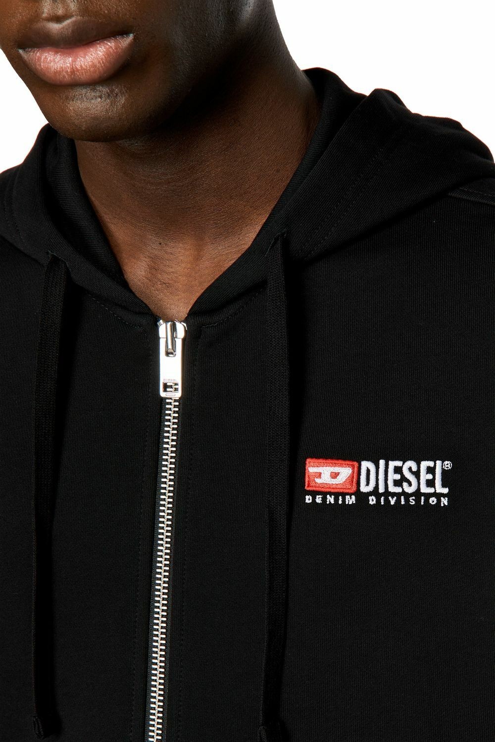 DIESEL S GINN HOD ZIP SWEATSHIRT BLK