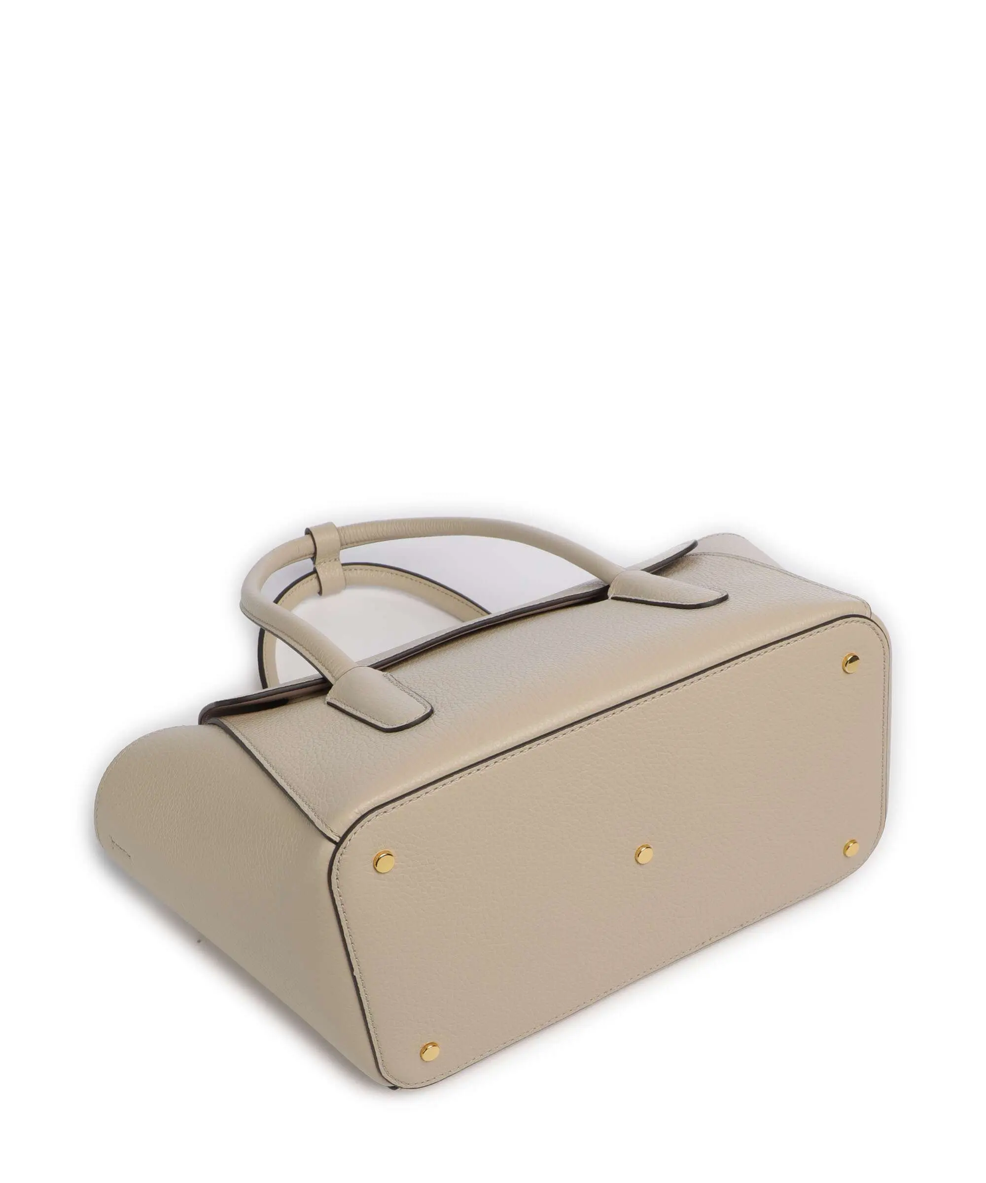 Double Beat Beige Leather Shoulder Bag E1T8A180201