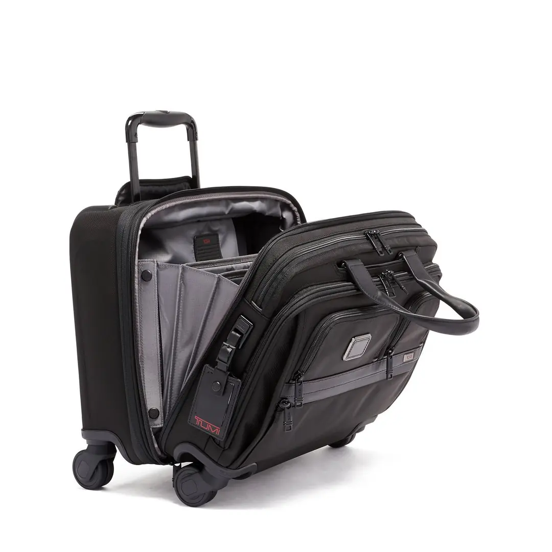 Alpha Deluxe 4 Wheeled Black Laptop Brief 02603627D3