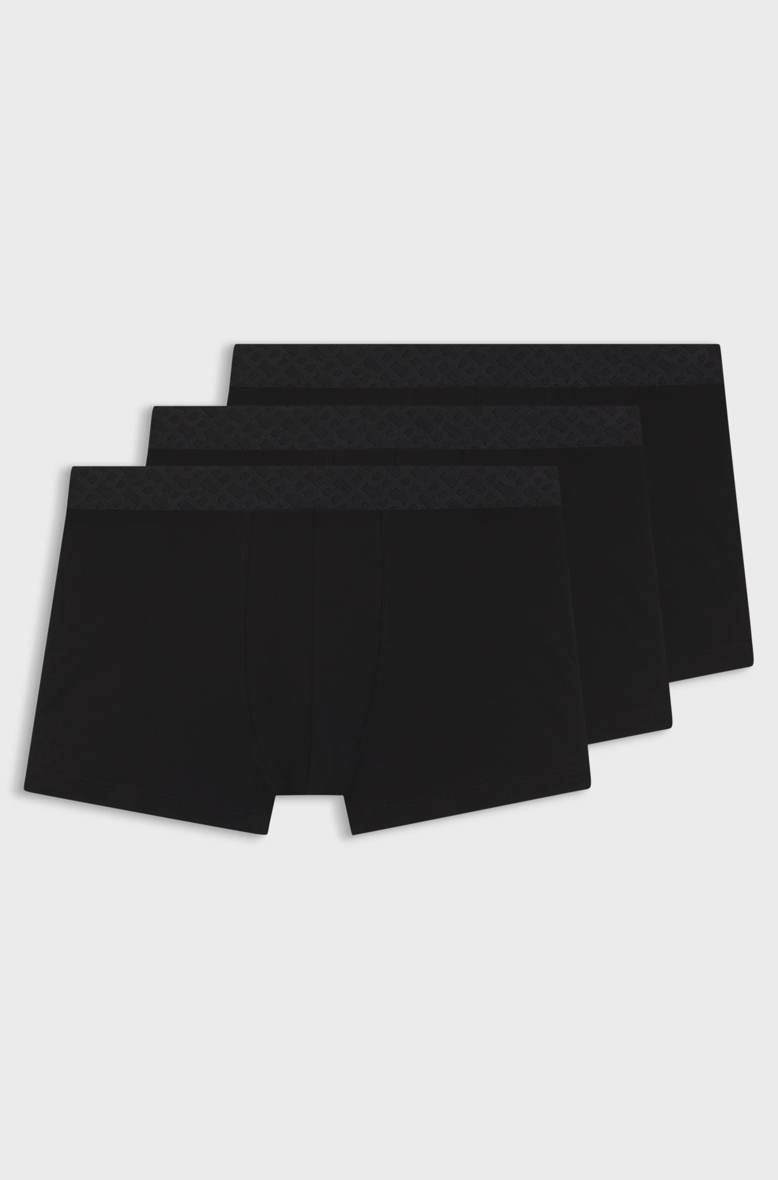 Boss Black 3Pack Black Trunk Logo Trio Boxers 10273568 