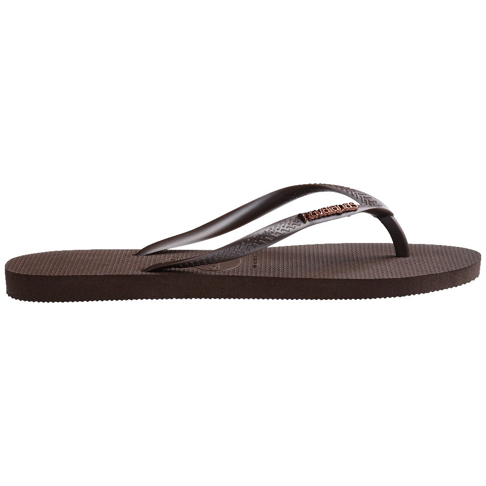 Metallic Logo Brown Slippers