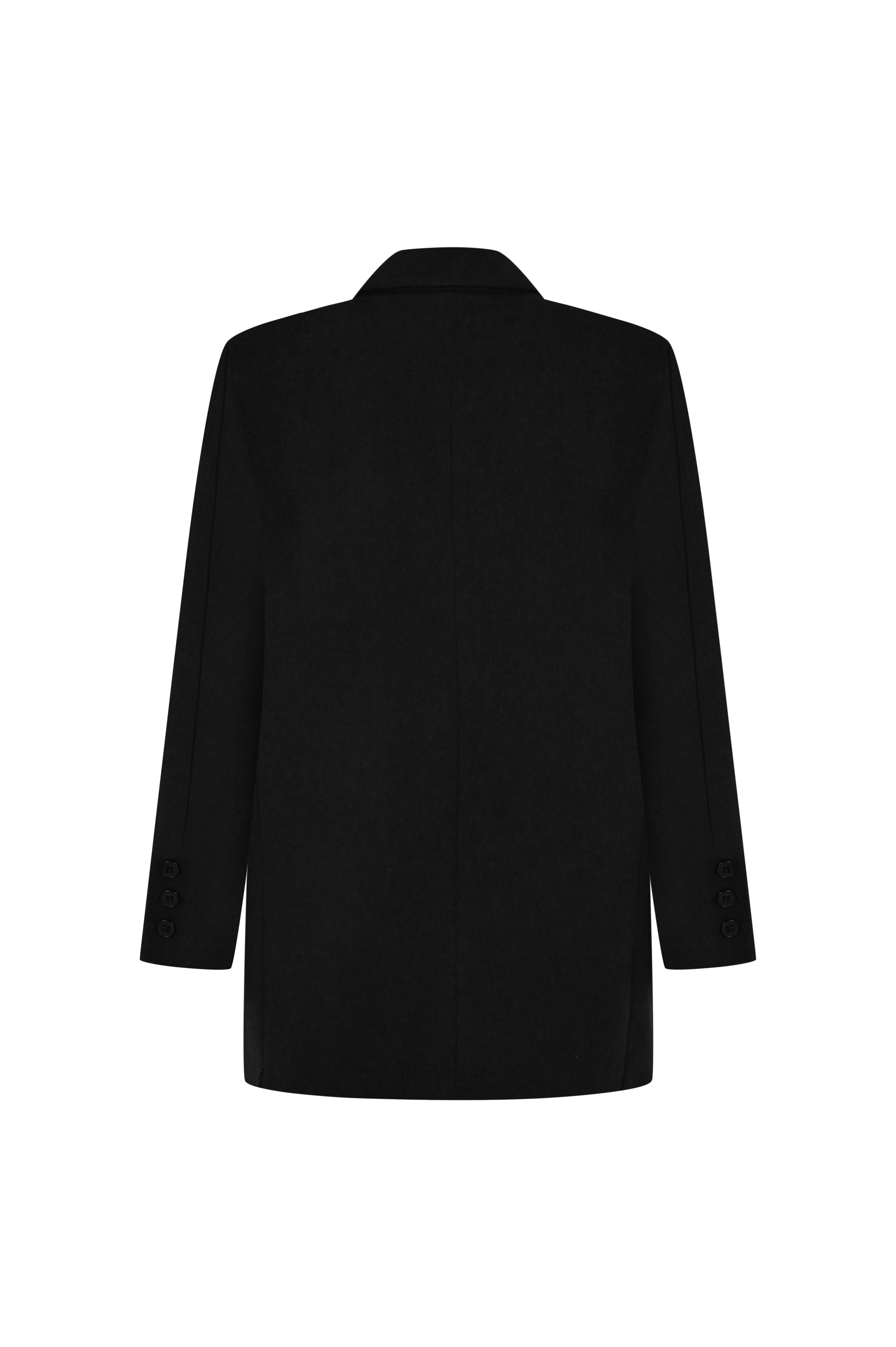 Black Daddy Wool Coat 
