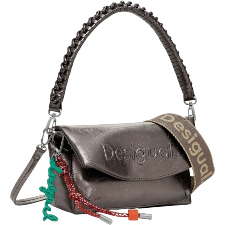 Half Logo Dark Silver Shoulder Bag 