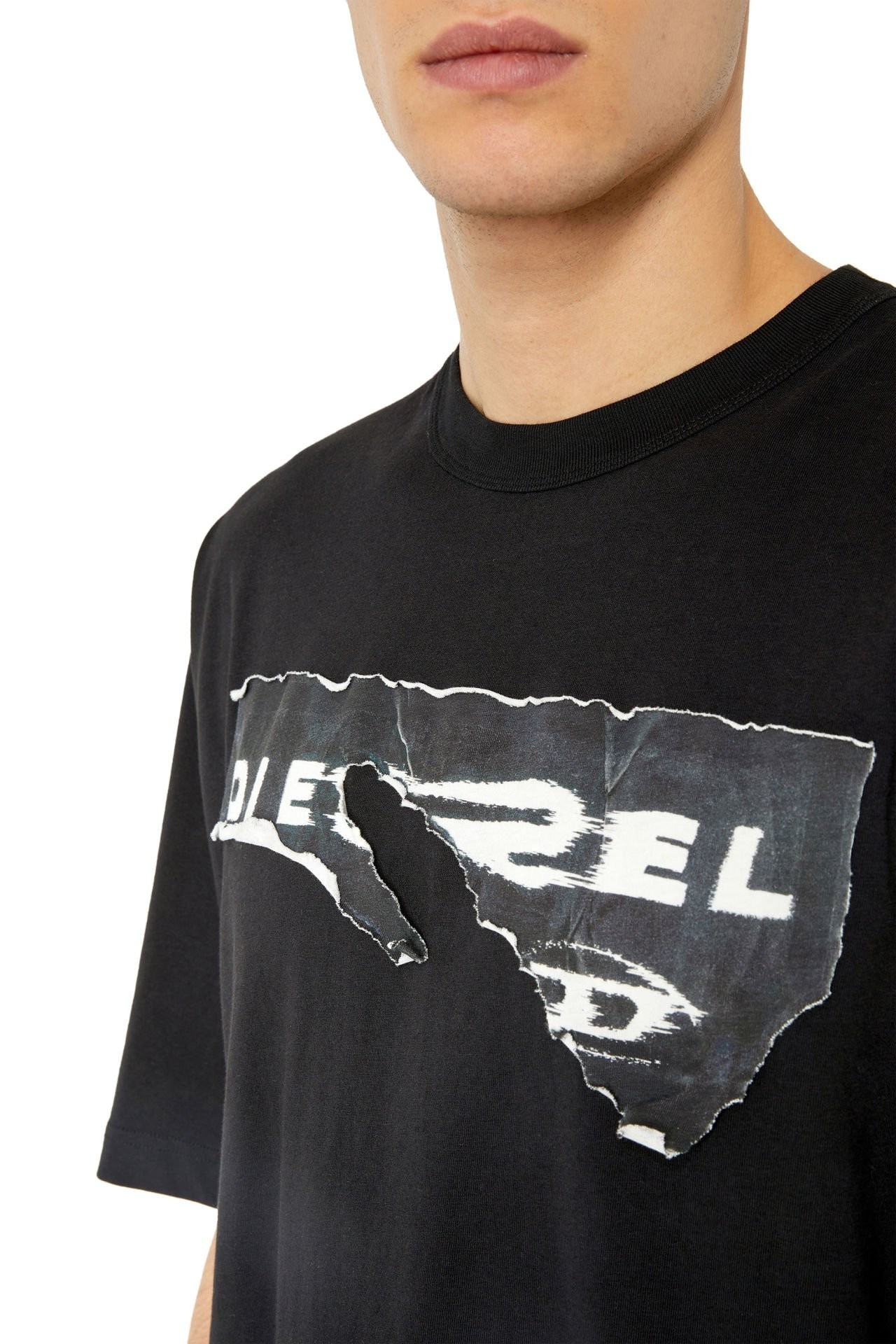 DIESEL T-WASH-POFF MAGLIETTA BLACK S