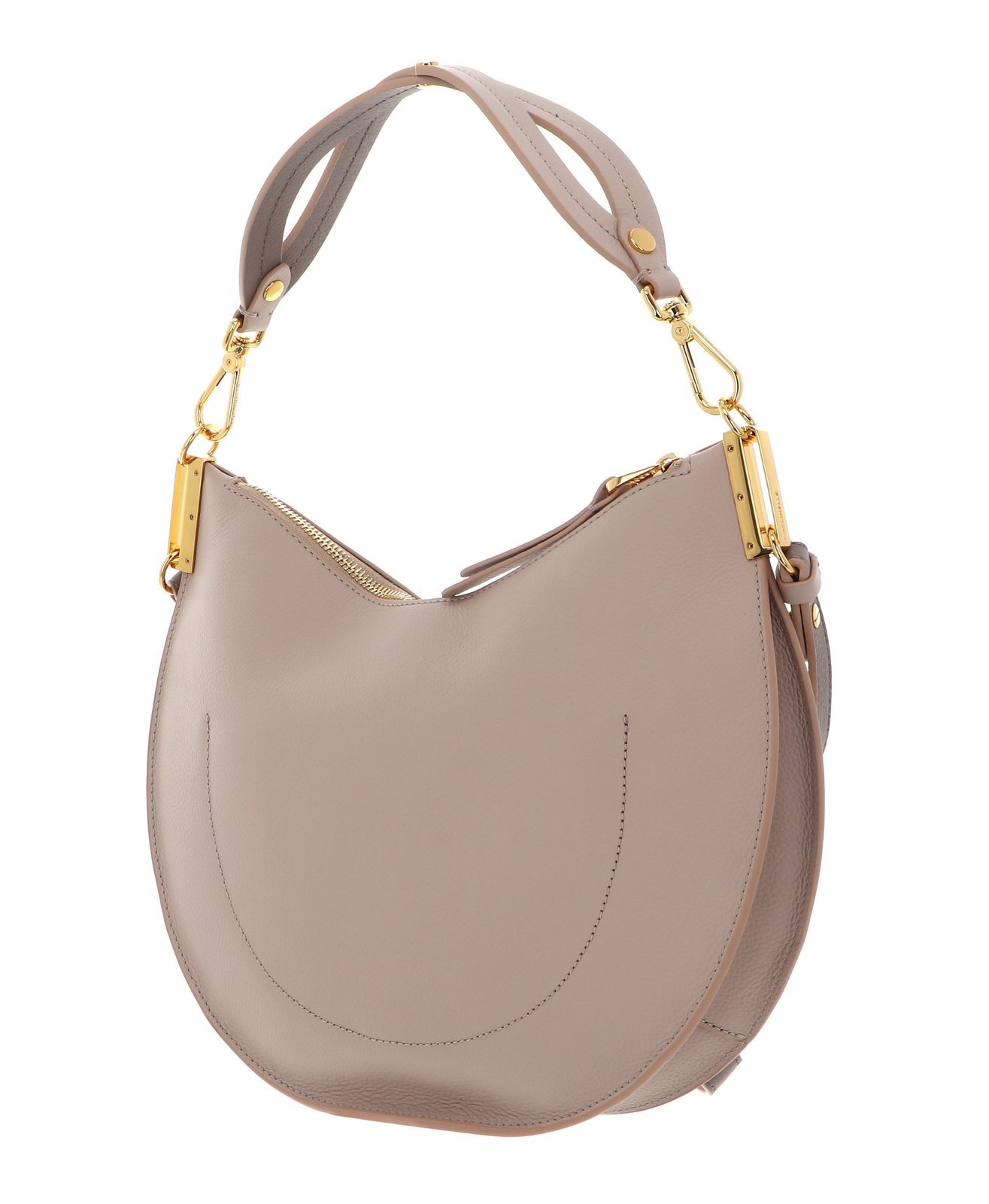 Sunup Handbag Double Grainy Leather Rosette / Warm Taupe E1QKF130201