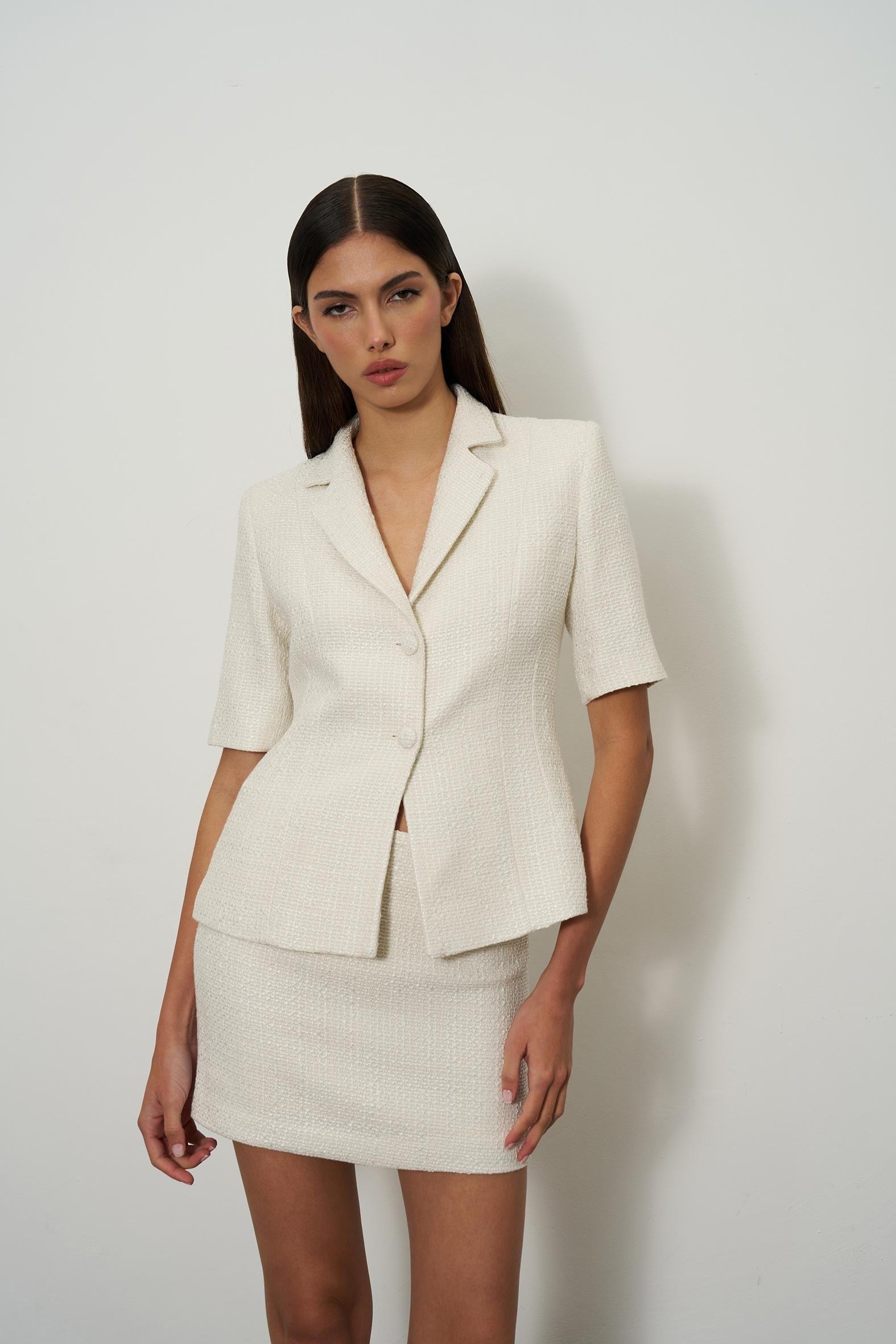 Ecru Short Sleeve Jacket