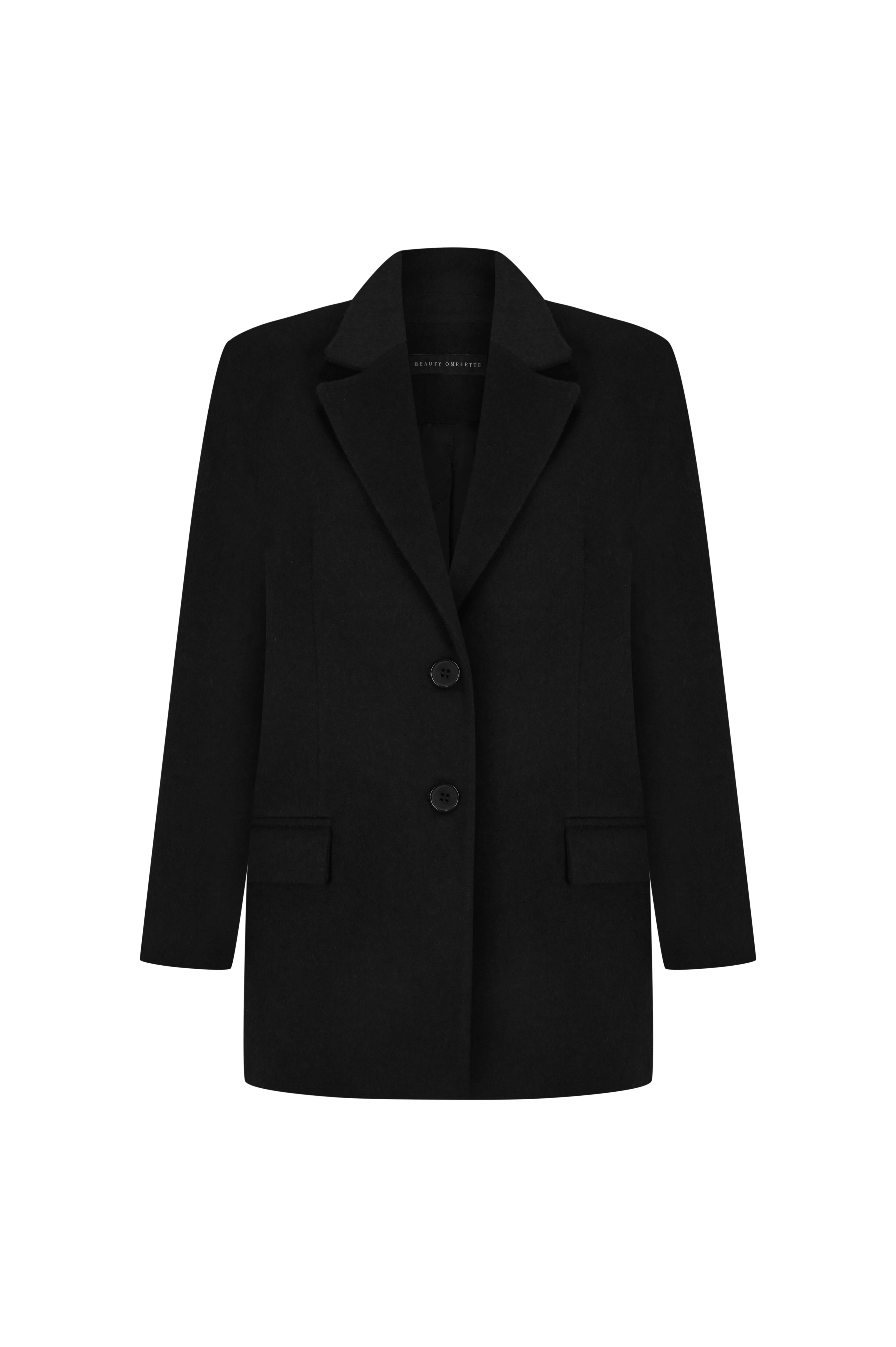 Black Daddy Wool Coat 