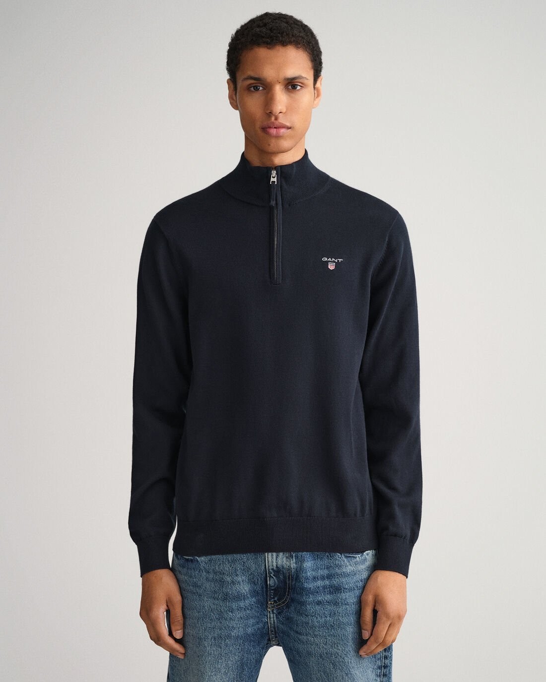 GANT HALF ZIP SWEATER NAVY S