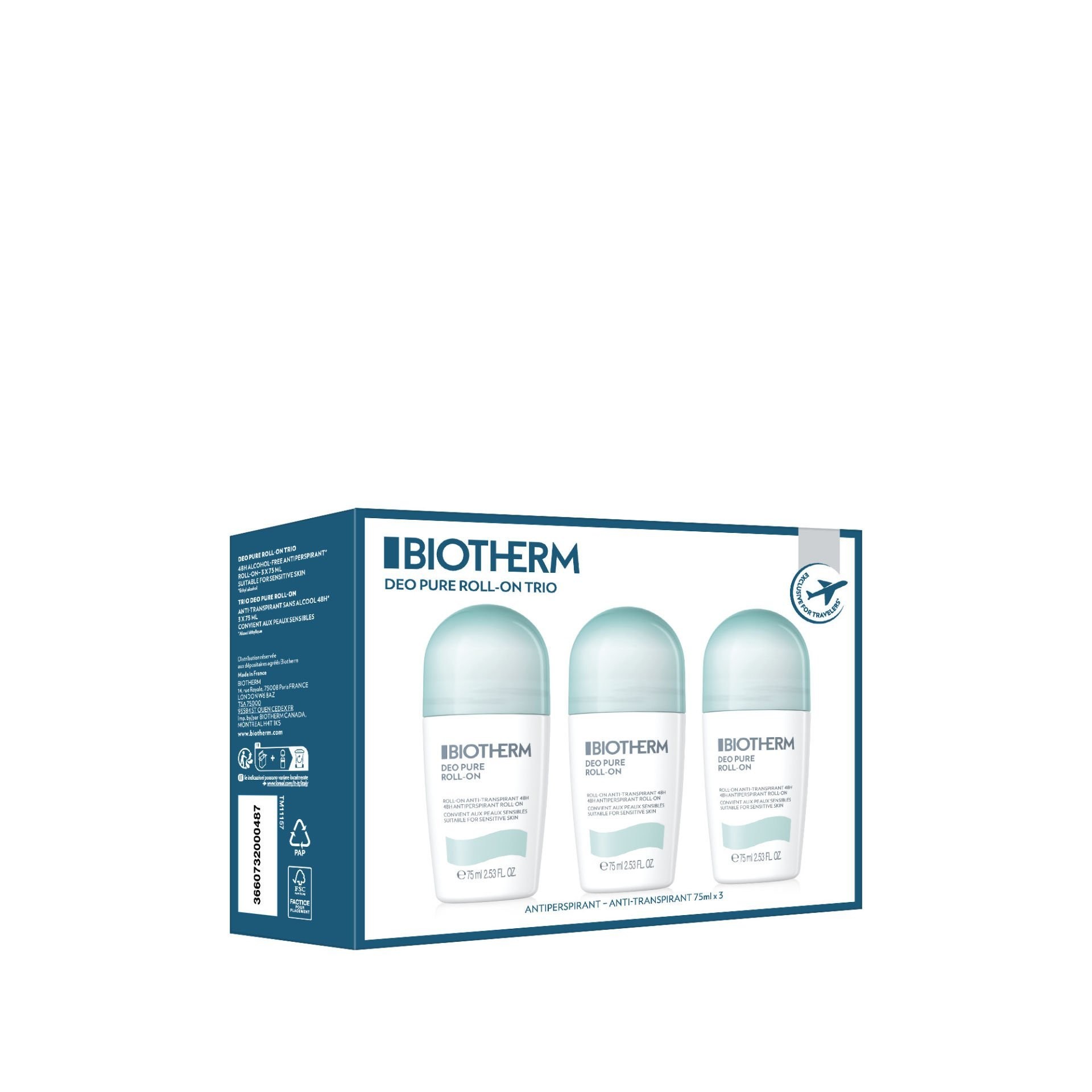 BIOTHERM TRIO DEO PURE ROLL ON 75ML