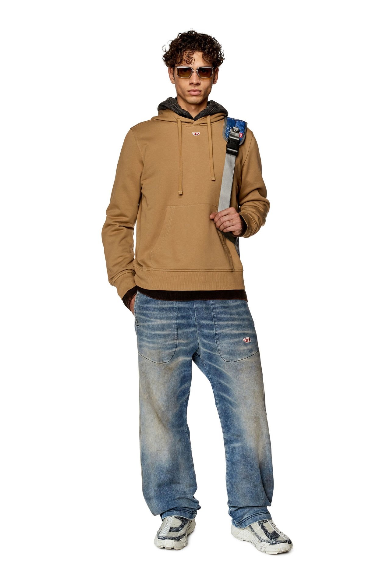 DIESEL S-GINN-HOOD-D SWEAT-SHIRT BRWN