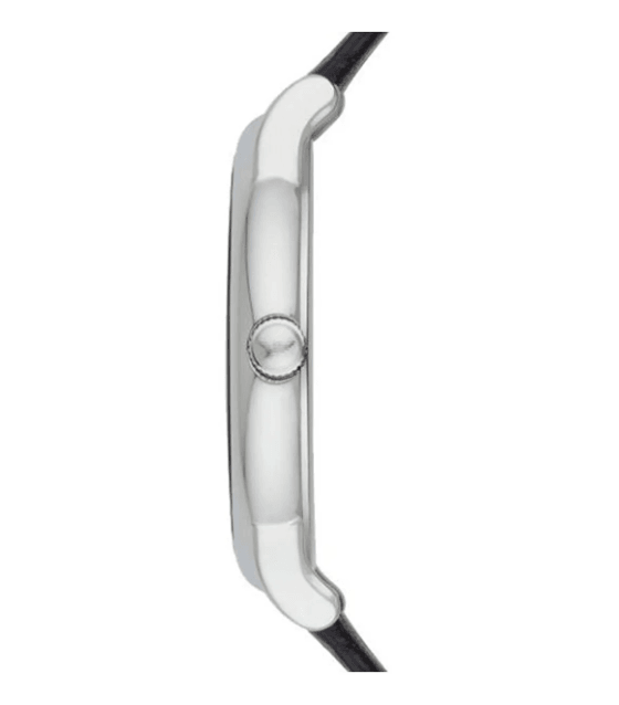 Black Leather Silver Men's Watch AR2500