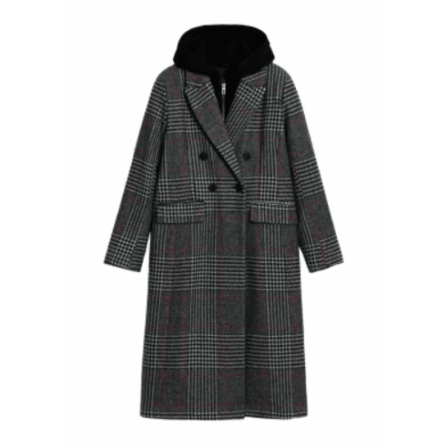 Capucha Check Coat