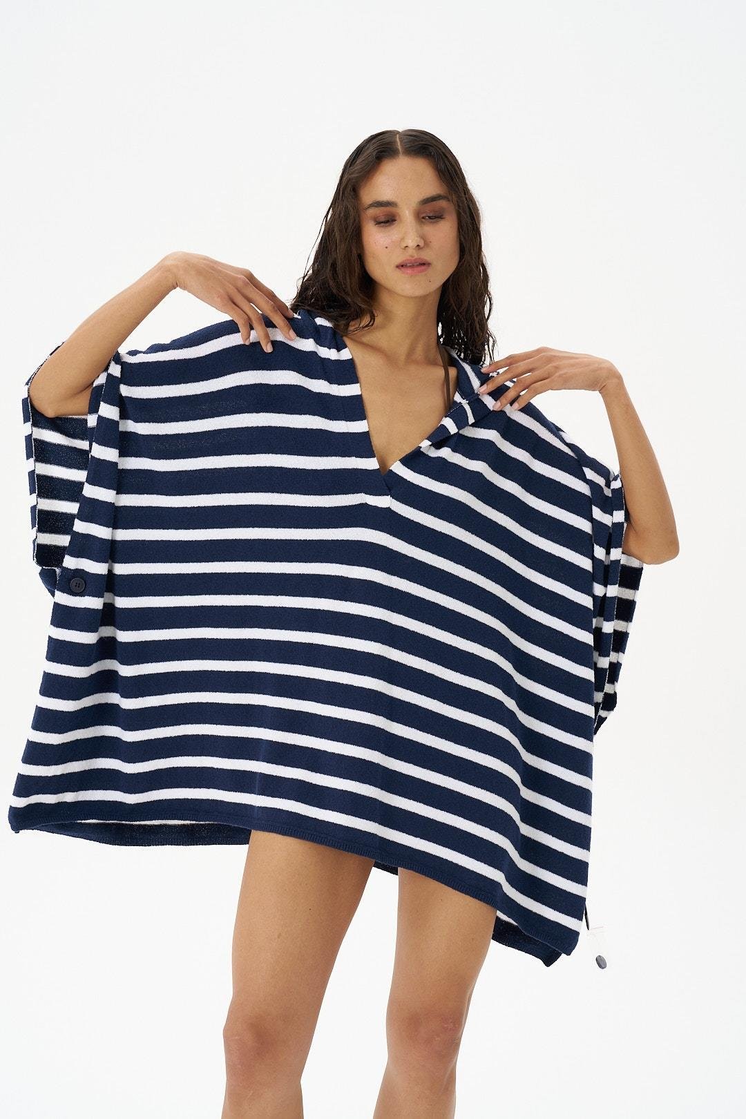 Navy Blue Towel Pancho