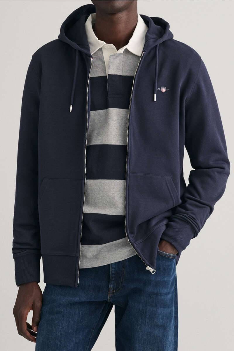 Zipped Navy Hoodie