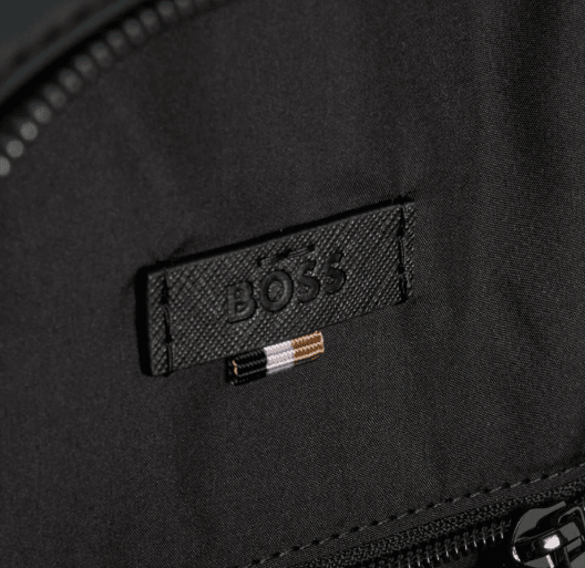 Boss Black Monogram Patterened Black Leather S/M Backpack 1024744901 