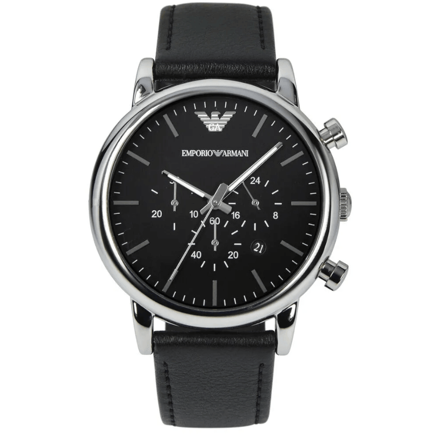 Chronograph Stainless Steel and Leather Men's Watch AR1828