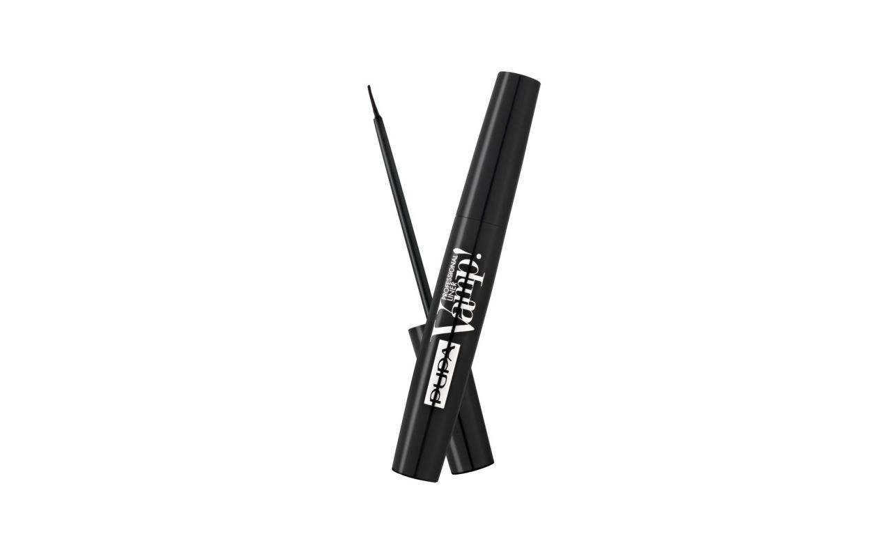 VAMP! PROFESSIONAL LINER Eyeliner with Ultra Thin Brush Waterproof - Extrablack