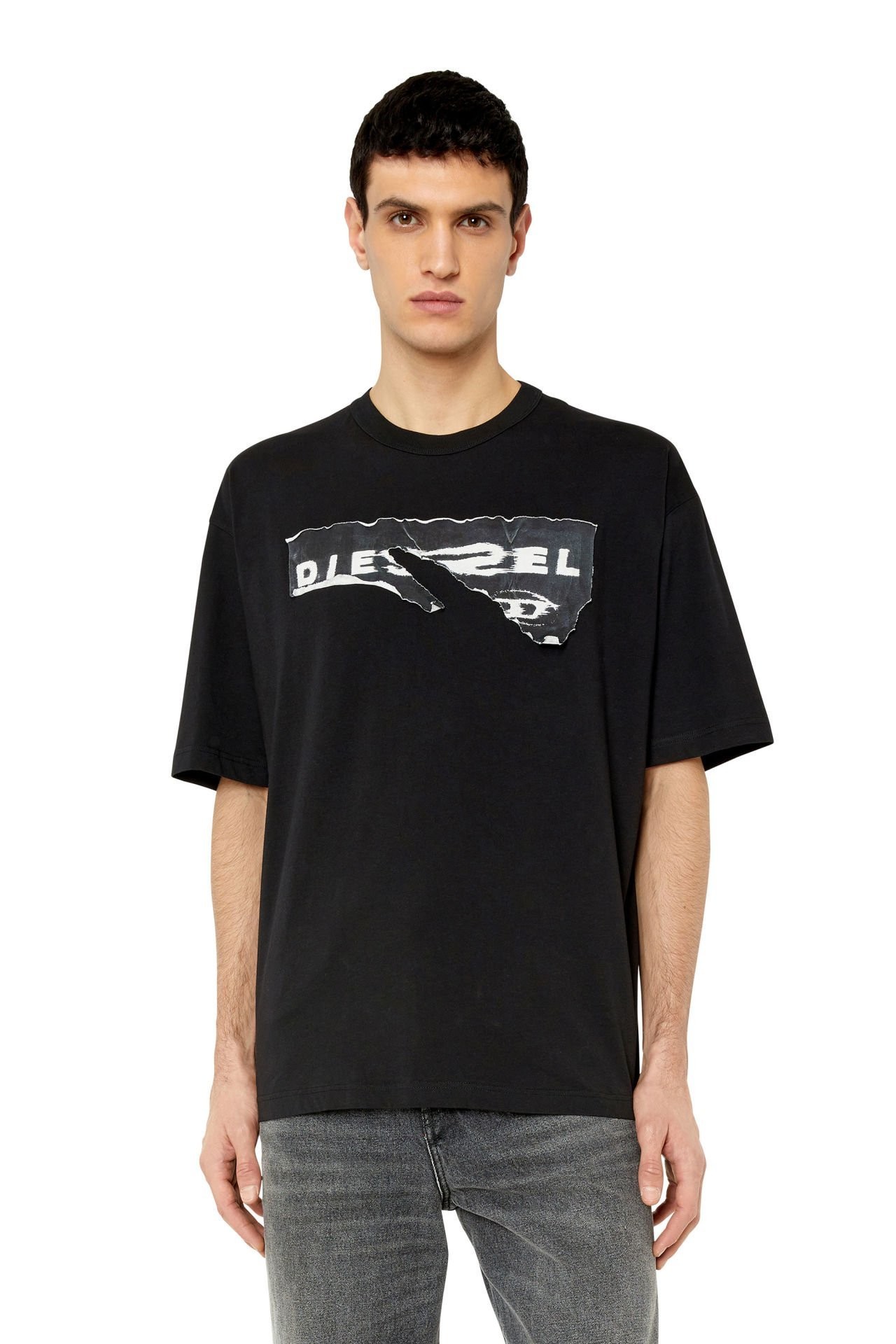 DIESEL T-WASH-POFF MAGLIETTA BLACK S