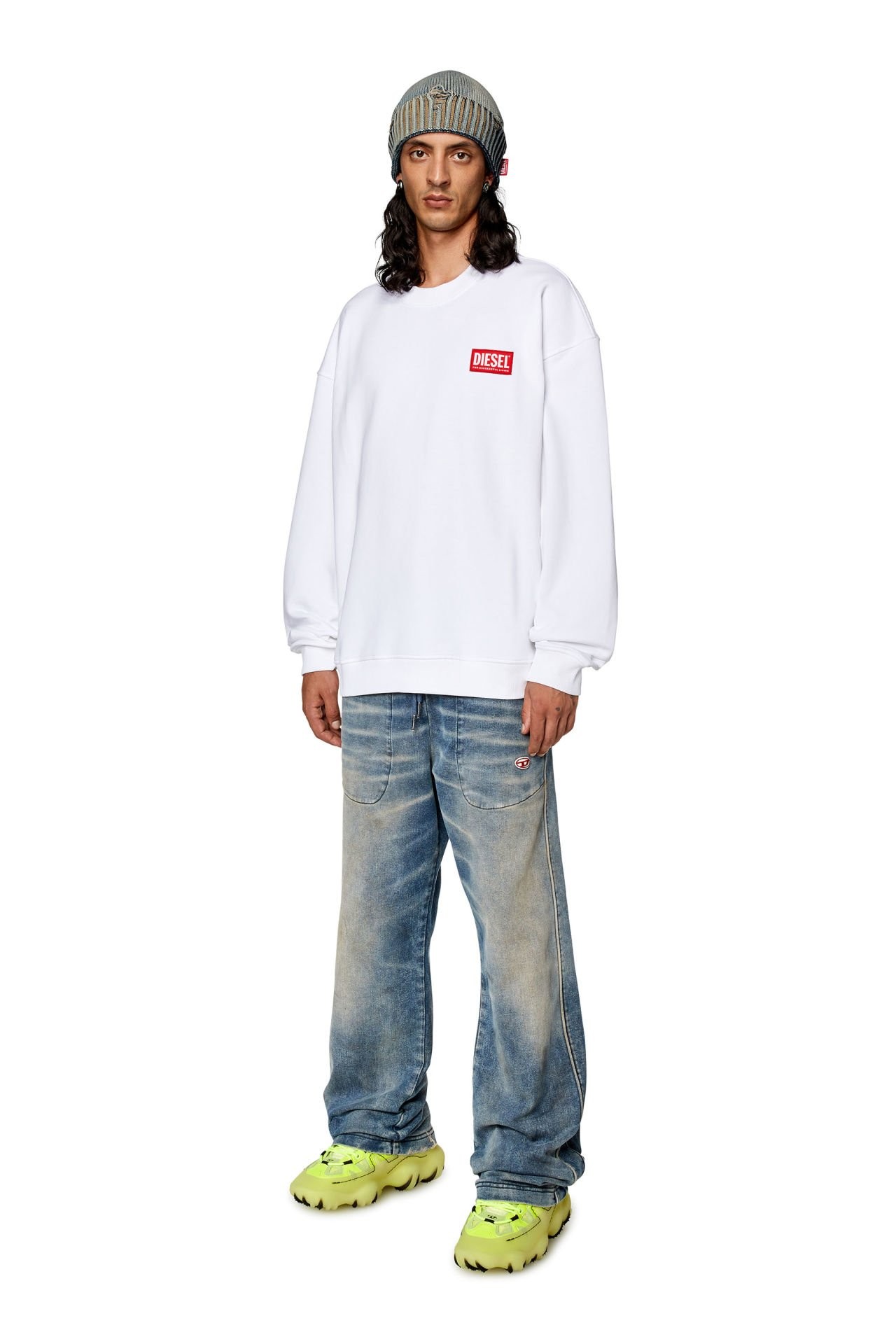 DIESEL S-NLABEL-L1 SWEATSHIRT WHT