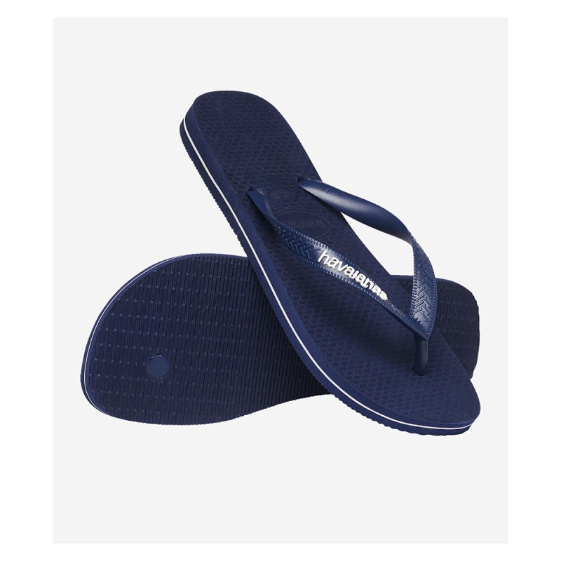 Rubber Logo Filete Navy Blue Slippers
