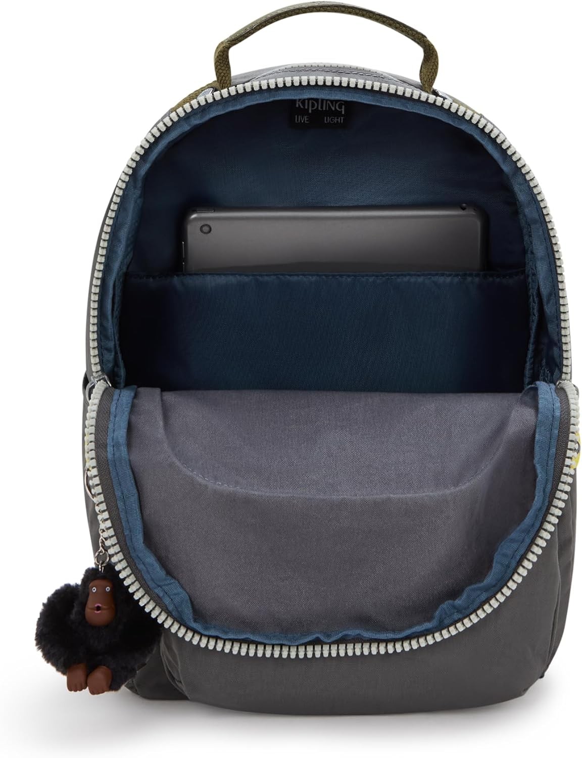 Seoul Large Backpack, Aquatic Blue, 45cm, Laptop Protection Back to Grey KPKI43451DX1