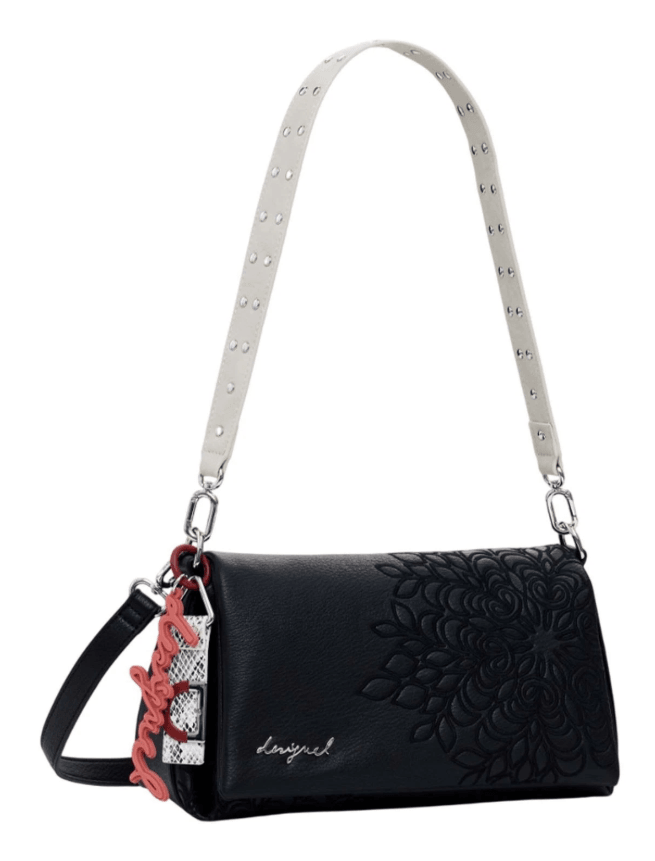 Sierra Medium Flap Black Shoulder Bag 