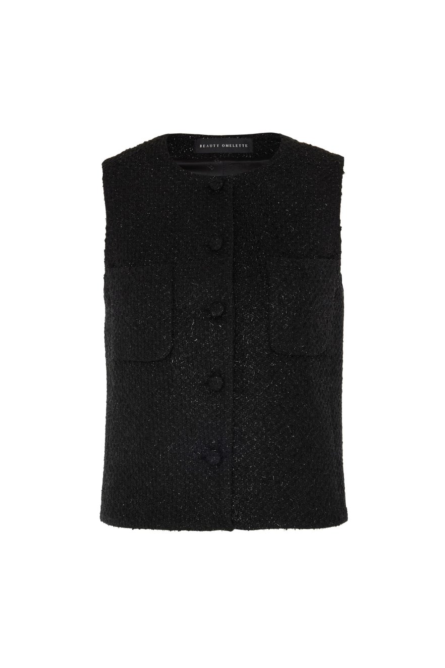 Black Tweed Vest