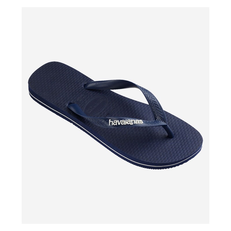 Rubber Logo Filete Navy Blue Slippers