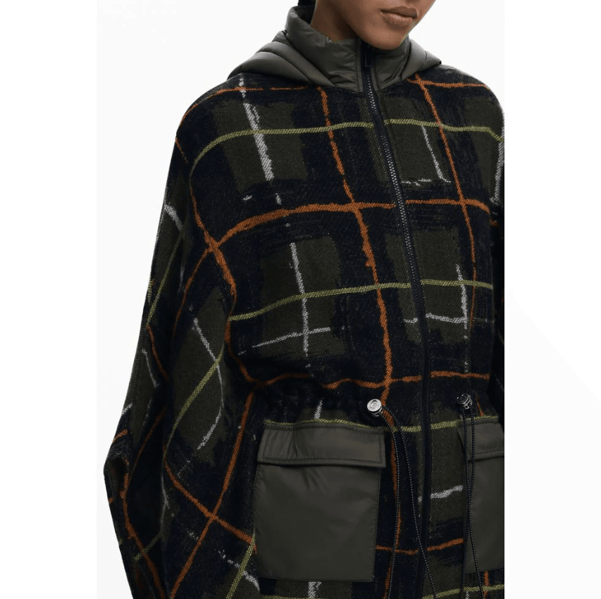 Aldama Dark Green Check Pancho 