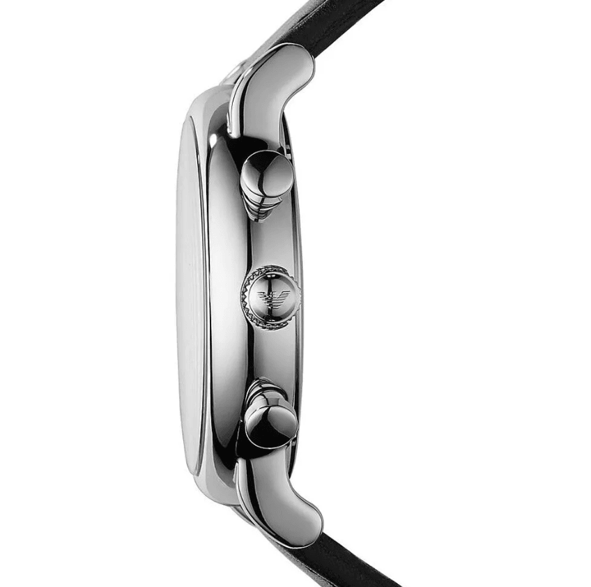 Chronograph Stainless Steel and Leather Men's Watch AR1828