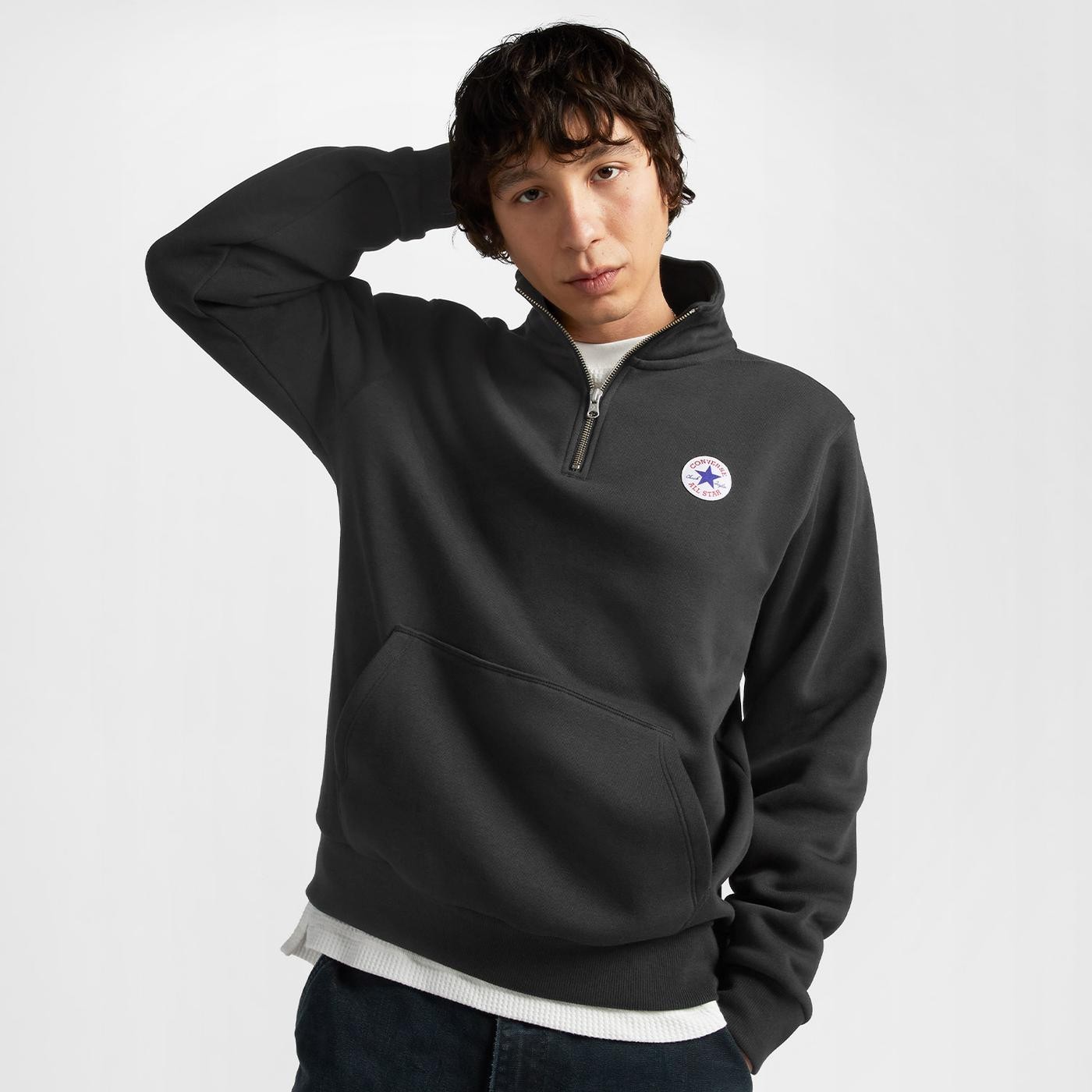 All Star Retro Quarter Zip Black Sweatshirt