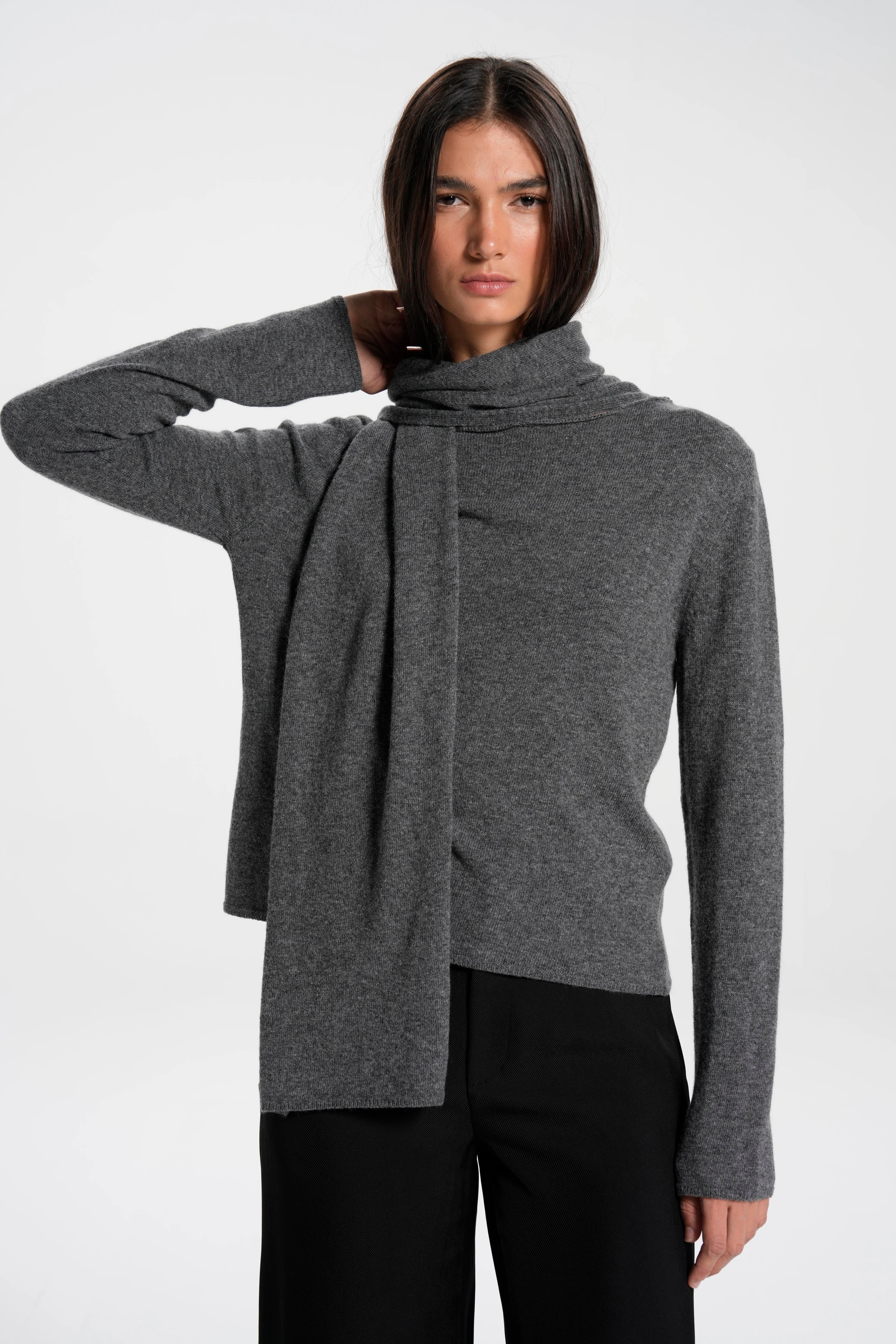 Knitwear with Scarf Detail 