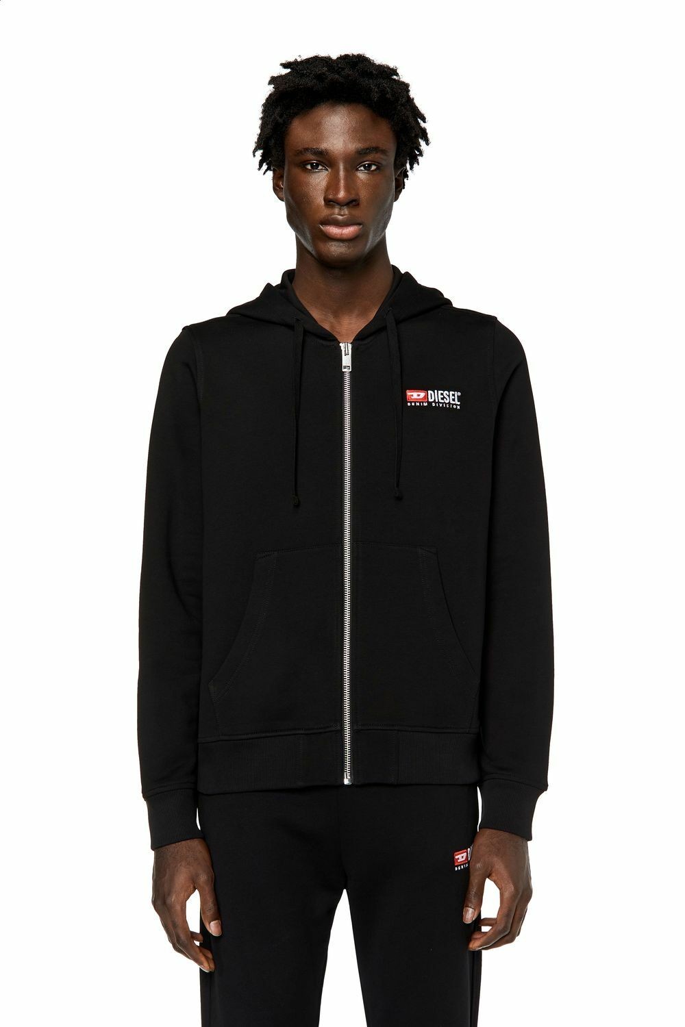 DIESEL S GINN HOD ZIP SWEATSHIRT BLK